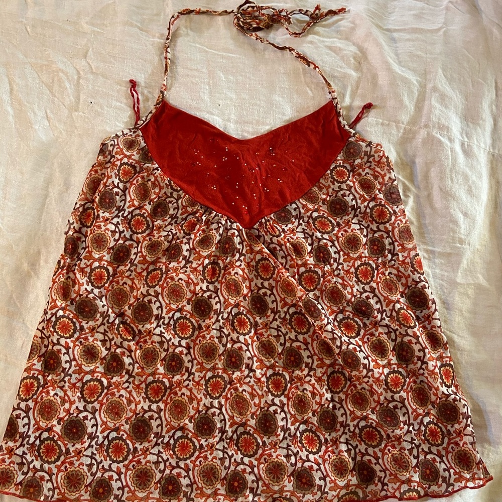 Hippie Boho Mandala Sheer Halter Tank Top